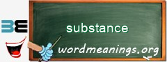 WordMeaning blackboard for substance